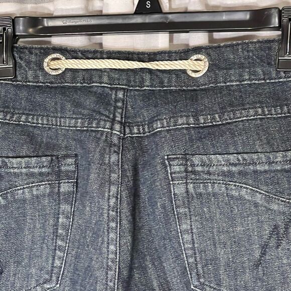 Cache’ denim jeans size 4 cropped rope belt w/belt rhinestone circle belt holes - Picture 5 of 7